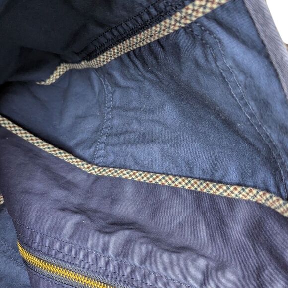 J. Crew Size M Navy Blue Windbreaker Gold Snaps Safari Style Long Sleeve Preppy - Picture 12 of 12